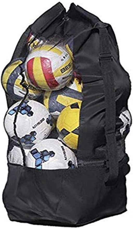 Mesh Ball Bag, Waterproof Extra Large Duffel Bag Heavy Duty Net Ball Shoulder Bag, Carrying Bag Tote Storage Sack with Drawstring for Basketball Volleyball Soccer Rug Ball Football for 10-15 Balls