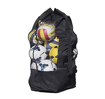 Mesh Ball Bag, Waterproof Extra Large Duffel Bag Heavy Duty Net Ball Shoulder Bag, Carrying Bag Tote Storage Sack with Drawstring for Basketball Volleyball Soccer Rug Ball Football for 10-15 Balls