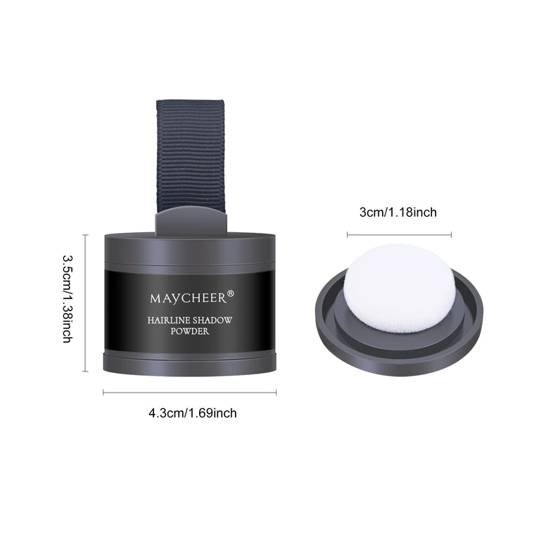 FREEORR 2Pcs Hairline Powder Magical Instantly Hair Line Shadow Quick Cover Hair Root Concealer with Puff Touch, Root Cover Up for Thinning Hair, Waterproof, Non-sticky#A