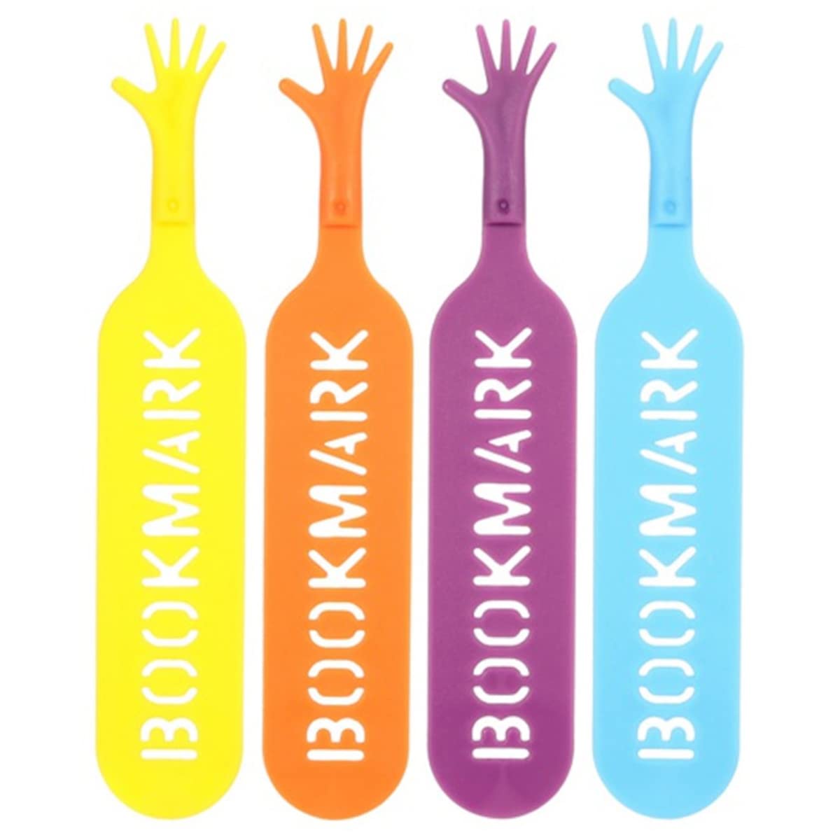 ECVV 4 Pcs Cute Help Me Bookmarks for Adults/Kids, Funny Finger Point Novelty Page Holder for Students/Readers, Reading Book Markers 4 Colors School Supplies