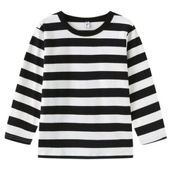GRANDWISH Boys Black and White Striped Long Sleeve Shirt, Pugsley Addams Halloween Costume Burglar Top Shirts Size 3T-10
