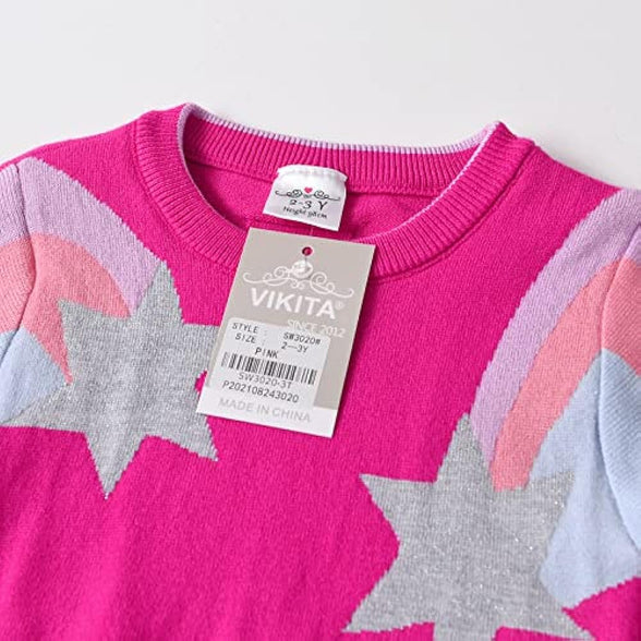 VIKITA Little Girls Cute Flower Long Sleeve T-Shirt Top for 1-8 Years