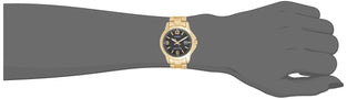Casio LTP-V004G-1B Women's Gold Tone Stainless Steel Black Dial Date Dress Watch