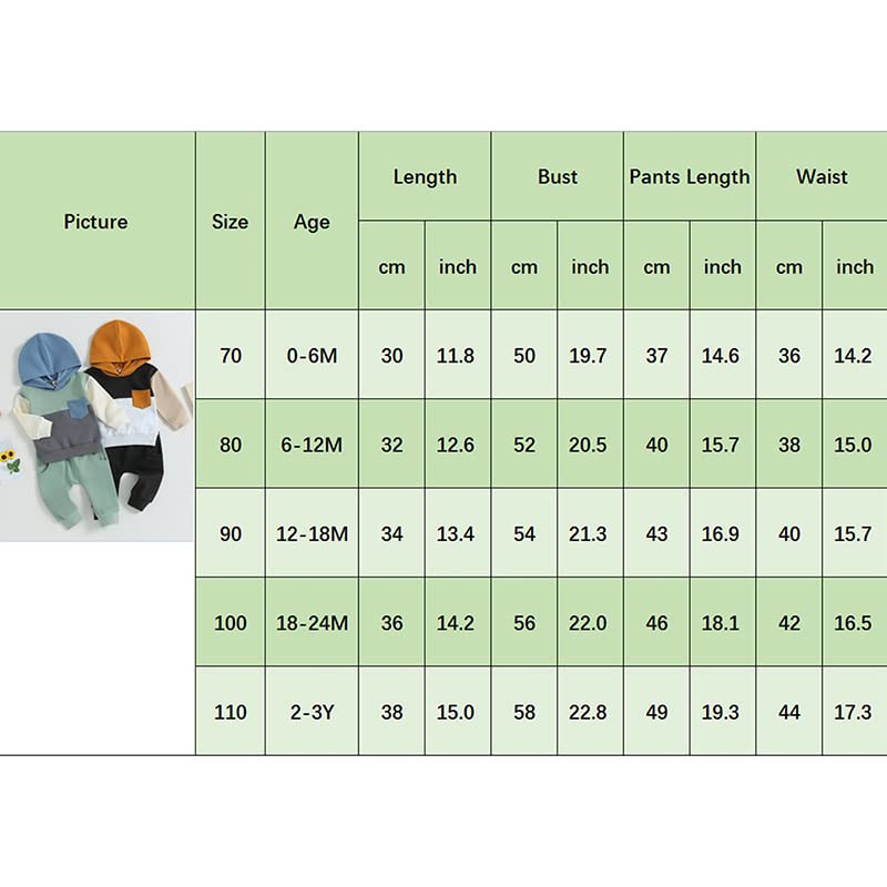 BeQeuewll Fall Winter Toddler Baby Boy Clothes 2Pcs Color Block Crewneck Sweatshirt and Sweatsuit Little Boy Clothing   0-6 Monts