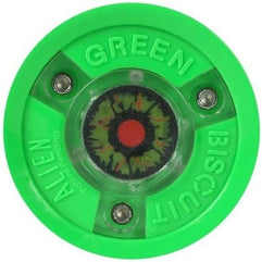 Green Biscuit Alien LED Light Passing Stick Handling Training Hockey Puck