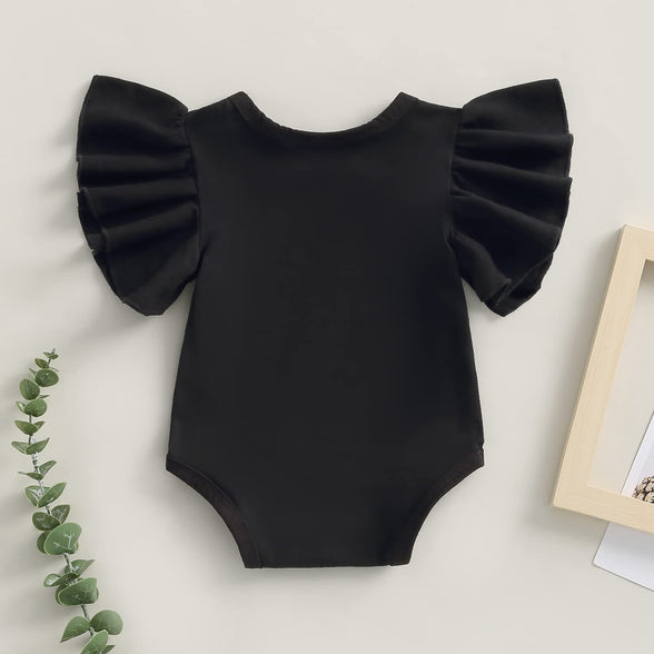 iddolaka Newborn Infant Baby Girl Solid Ruffle Romper Bodysuit Jumpsuit Casual Clothes One Piece Outfit 3-6 Months