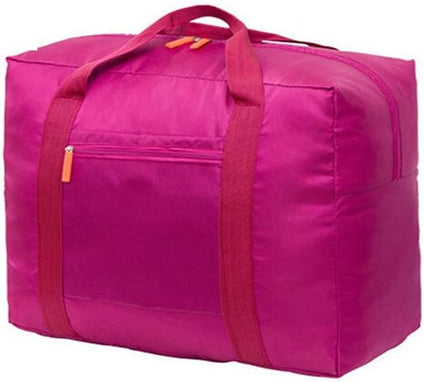 Waterproof Nylon Foldable Travel Bag Storage Duffel Bag Packable Lightweight Luggage Bag for Men and Women (Dark Pink)