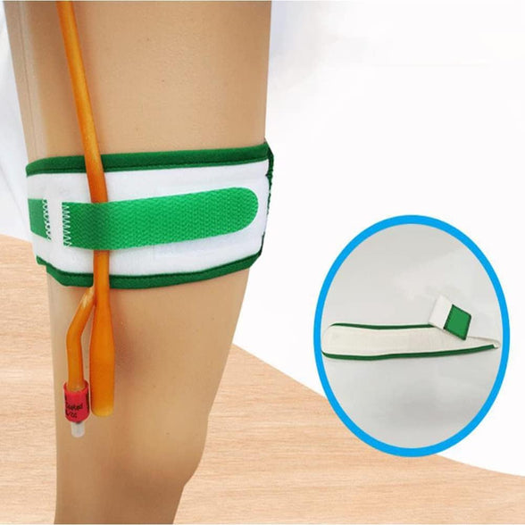 2PCS Catheter Leg Strap Catheter Holder Urine Drainage Bag Leg Band Urinary Legband Holder Catheter Tube Holder (Green)