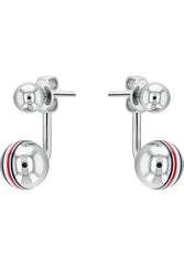 Tommy Hilfiger 2780496 Ladies Orb Stainless Steel Earrings, Silver, One Size