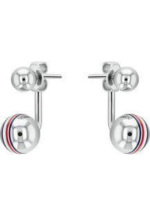 Tommy Hilfiger 2780496 Ladies Orb Stainless Steel Earrings, Silver, One Size