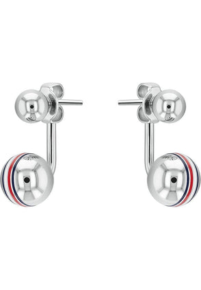 Tommy Hilfiger 2780496 Ladies Orb Stainless Steel Earrings, Silver, One Size