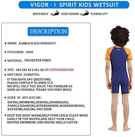 Karrack Girls and Boys One Piece Rash Guard Swimsuit Kid Water Sport Short Swimsuit UPF 50+ Sun Protection Bathing Suits