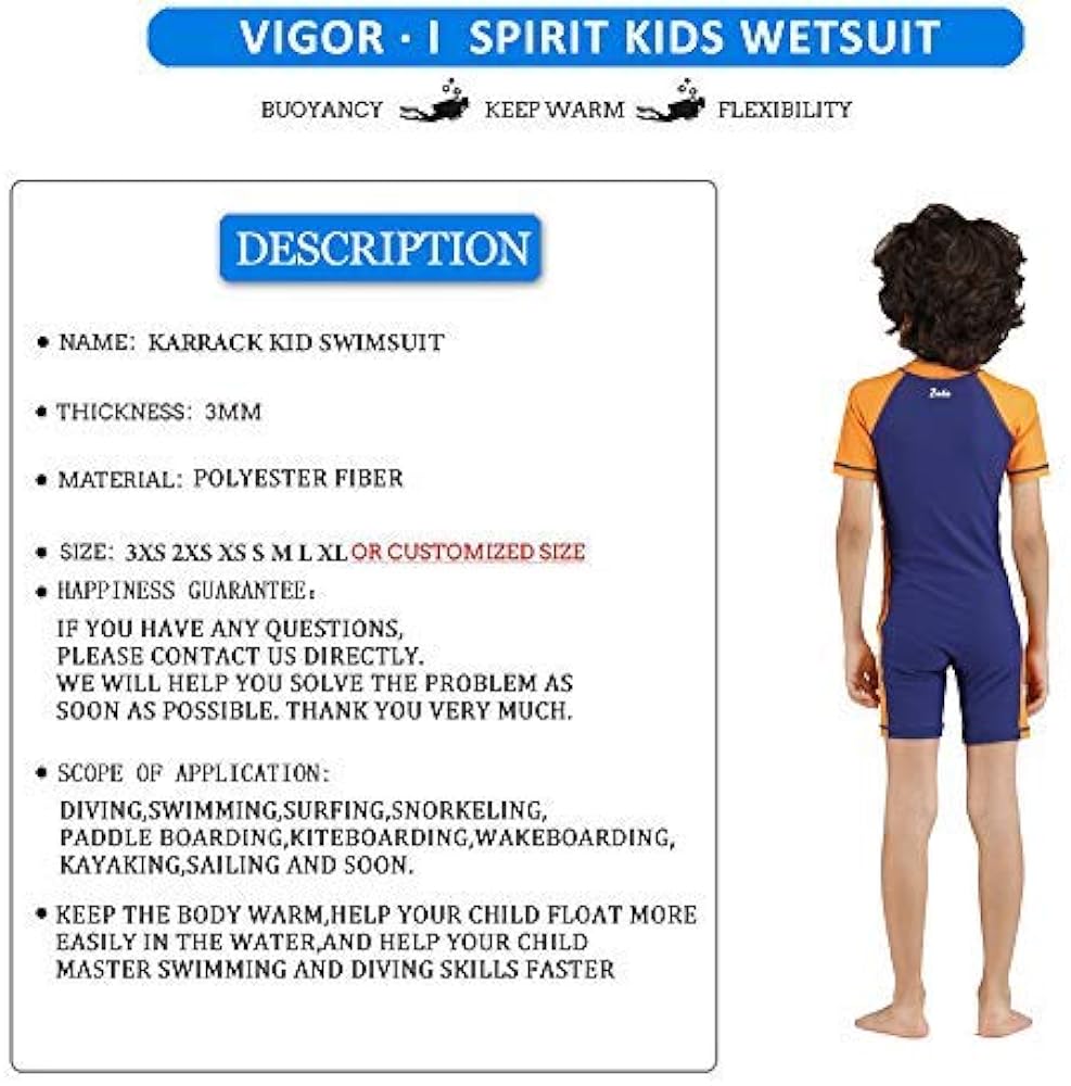 Karrack Girls and Boys One Piece Rash Guard Swimsuit Kid Water Sport Short Swimsuit UPF 50+ Sun Protection Bathing Suits