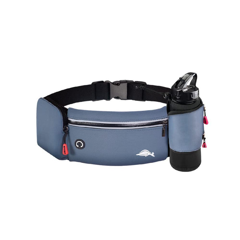 Running Belt Bag, Running Belt Bag with Foldable Water Bottle Holder, Running Phone Holder for Women and Men, Water Resistant and Non Bouncing, Perfect for Running, Cycling and Walking