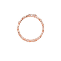 Michael Kors Women's Rose Gold-Tone Brass Band Ring, Size 8 (Model: MKJ7985791), Metal, crystal