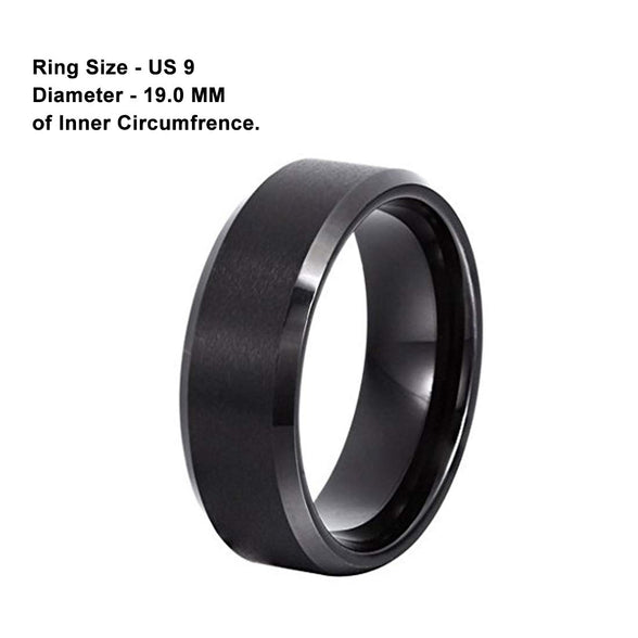 Yellow Chimes Trendy 316L Stainless Steel Black Band Ring for Women (7)