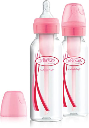 Dr.Brown'S Baby Bottle Pack Of 2 - Pink, 8 Oz