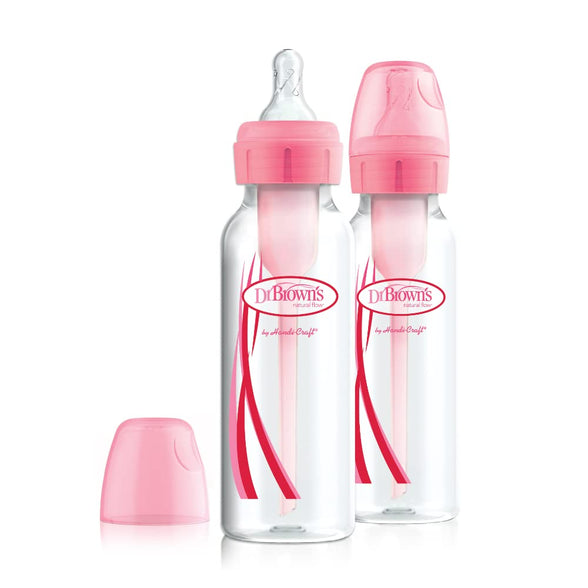 Dr.Brown'S Baby Bottle Pack Of 2 - Pink, 8 Oz