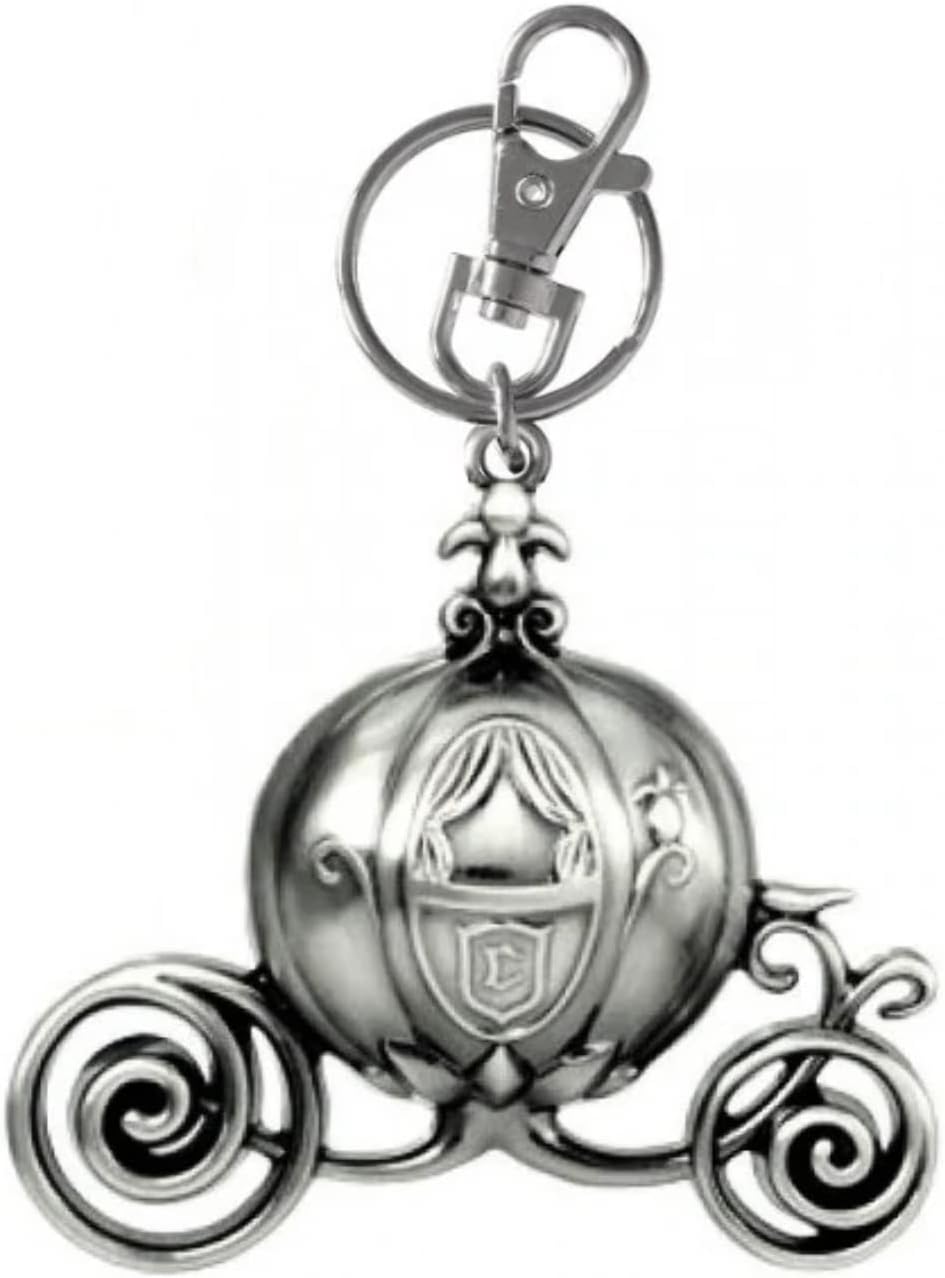 Disney Cinderella Carriage Pewter Key Ring Collectible Multi-colored, 3"