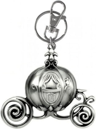 Disney Cinderella Carriage Pewter Key Ring Collectible Multi-colored, 3