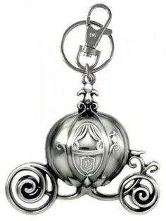 Disney Cinderella Carriage Pewter Key Ring Collectible Multi-colored, 3