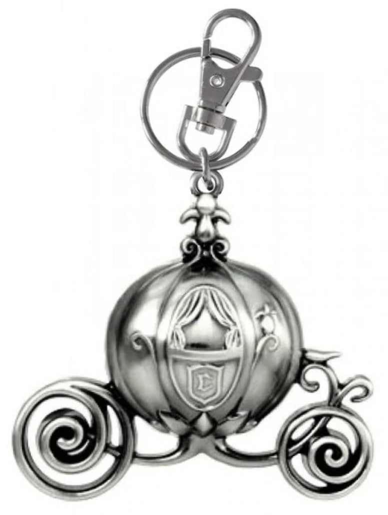 Disney Cinderella Carriage Pewter Key Ring Collectible Multi-colored, 3"