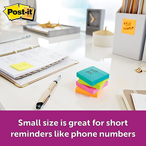 Post-it Super Sticky Notes 2 x 2 in (47.6 x 47.6 mm) 622 | Miami Assorted colors | Extra Sticky Notes | For Note Taking, To Do Lists | Clean Removal | Recyclable | 90 sheets/pad | 8 pads/pack