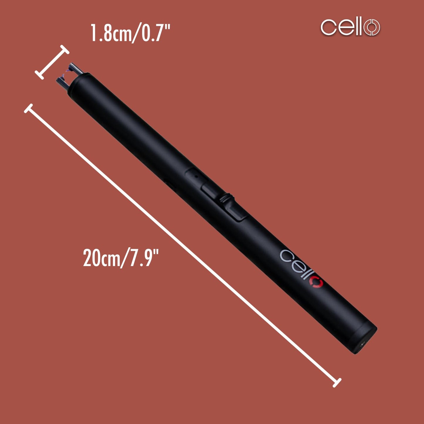 Cello Black Electric Flameless Lighter. Electric Rechargeable Arc Lighter. Rechargeable USB Lighter. Candle Lighter for Camping Stove & Tea Lights. Ideal Camping Accessories & Home Accessories.