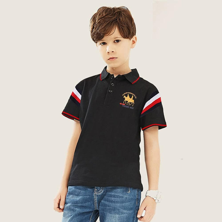 Boys' Short Sleeve Polo Shirt Cool Uniform Pique Polo Shirts for boy