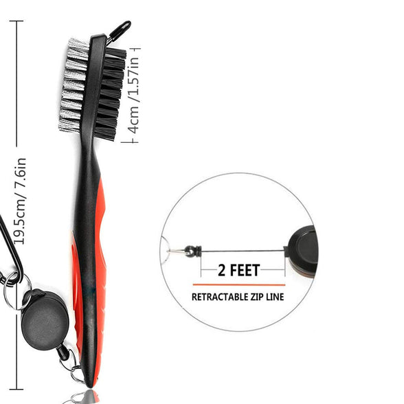 Gzingen Golf Tool Set, Golf Club Groove Sharpener and Retractable Golf Club Brush, Re-Grooving Tool and Cleaner for Wedges & Irons for Golfers, Practical Sharp and Clean Kits