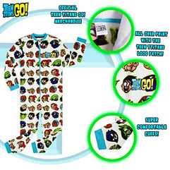 Teen Titans Go! Boys Pyjamas, Boys Onesie with Cartoon Printed, Fleece Pyjamas for Kids All in One, Super Soft Sleepsuit, Gifts for Boys Girls Teens 4-14 Years