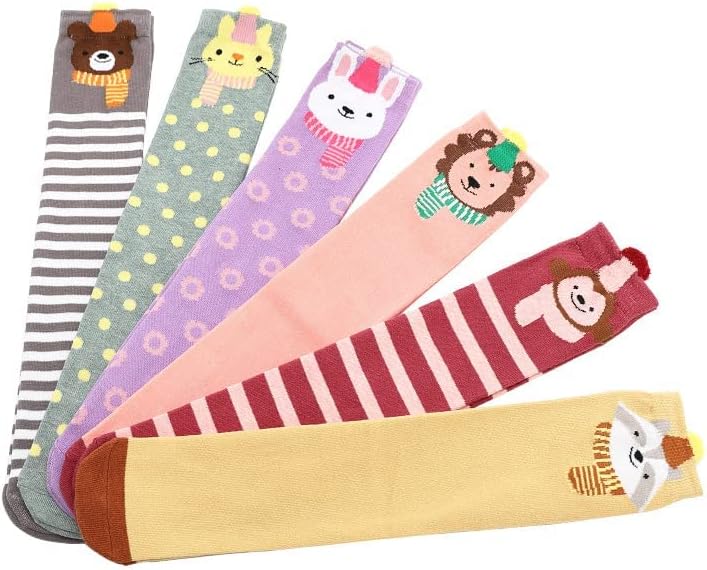 Girls Stockings, Cartoon Animal Cat Bear Fox Over Calf Knee High Socks, Girls Knee Socks Girls Cartoon Straight Socks Cotton Socks, Tube Socks Pure Cotton Socks (for 2-12 Years)