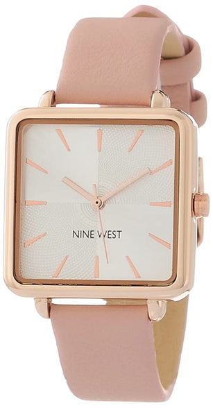 Nine West Women's Japanese Quartz Dress Watch with Faux Leather Strap