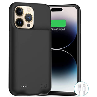 FarroBizz Battery Case for iPhone 14 Pro Max, 4500mAh Rechargeable Portable Charging Case for iPhone 14 Pro Max (6.7 inch) Extended Battery Pack Protective Charger Case (Black)