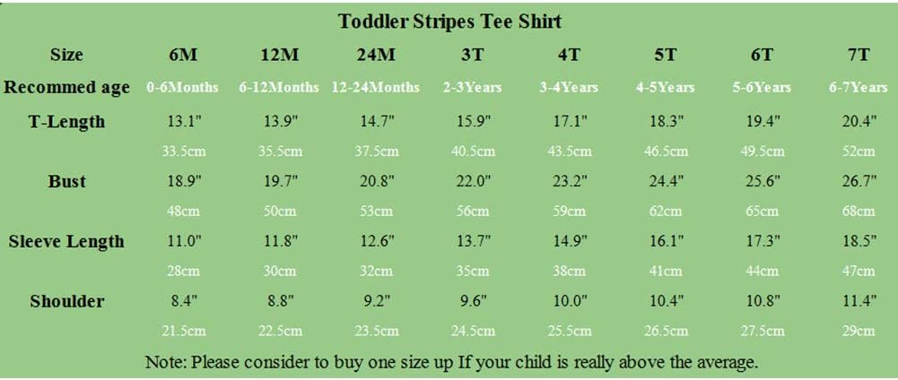 Baby Toddlers Long Sleeve Tee Little Kids Cotton Striped T-Shirt Crew Neck Tops