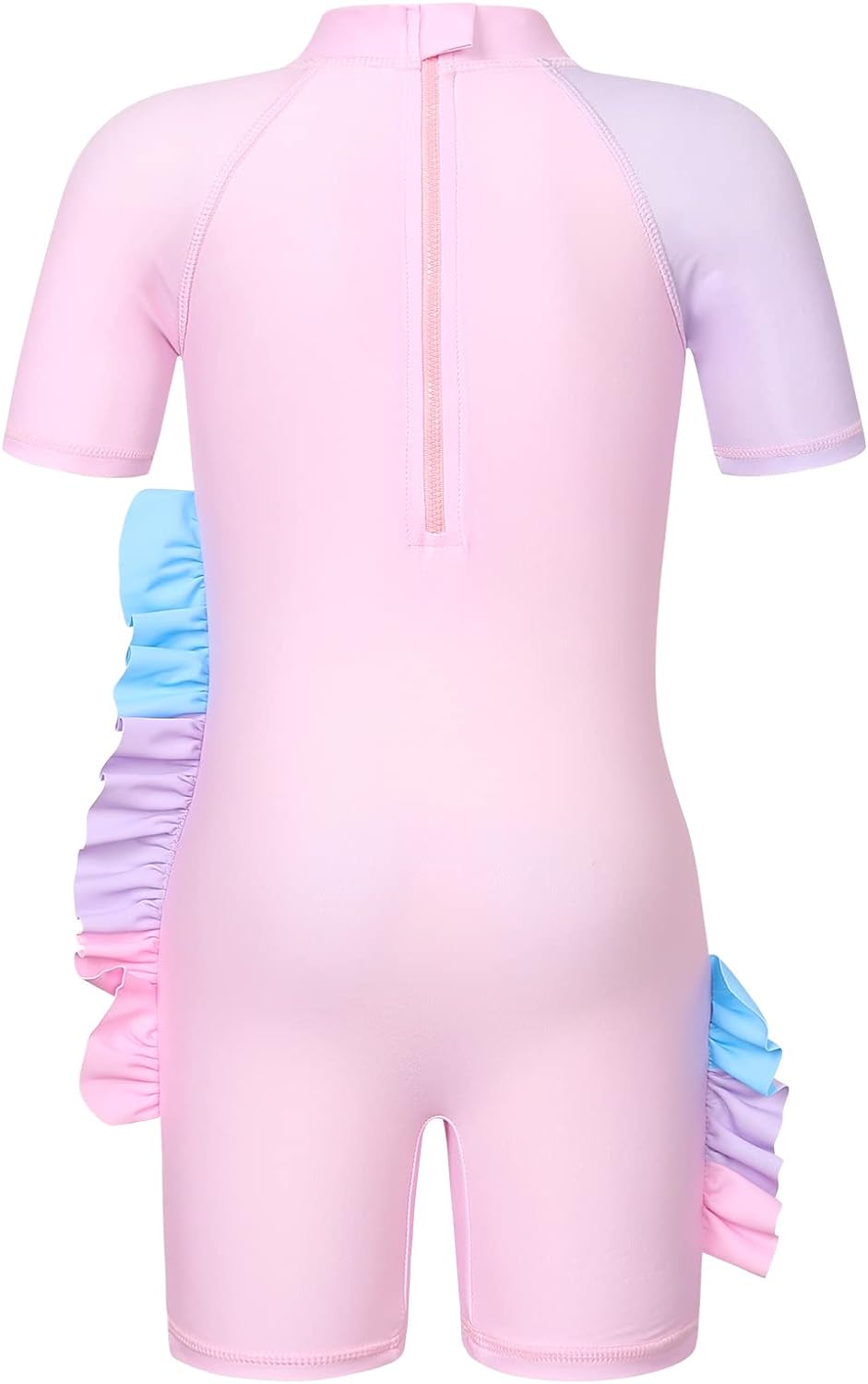 WonderBabe Unicorn/Flamingos Girls UV Swimsuit Kids Sun Protection Swimming Costume One Piece Round-Neck Swimwear Rash Guard Bathing Suit Surfing Sunsuit 1-8 Years