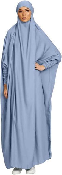 Women's Muslim One Piece Prayer Dress for Women Abaya Dress Islamic Middle East Dubai Turkey Maxi Abaya Kaftan with Hijab Dress in Full Length