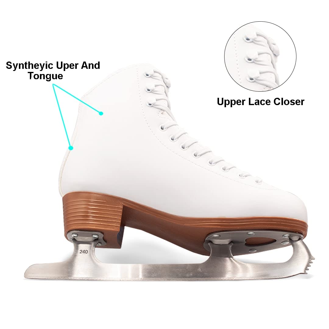 BAUD Figure Ice Skates, Figure Ice Skates for Women Girls, Soft Ice Skating Boot