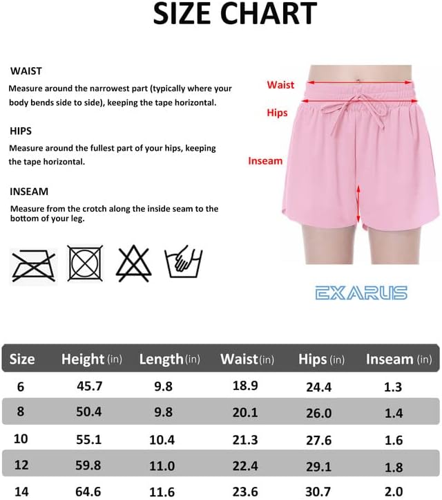 EXARUS Girls Flowy Butterfly Shorts Athletic 2 in 1 Running Skirt Shorts Cheer Tennis Dance Preppy Kids Clothes 6-14Y