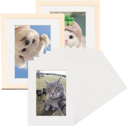 SIYINGSAERY 12 PCS Picture Photo Mounts A4 Photo Frame Mounts White Picture Frame Mats Board Paper Picture Frame DIY Cardboard Photo Frames Paper Picture Mount Card for 6x8 inch Image Size (A4)