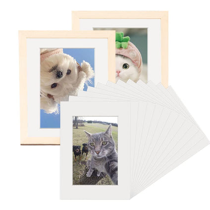 SIYINGSAERY 12 PCS Picture Photo Mounts A4 Photo Frame Mounts White Picture Frame Mats Board Paper Picture Frame DIY Cardboard Photo Frames Paper Picture Mount Card for 6x8 inch Image Size (A4)