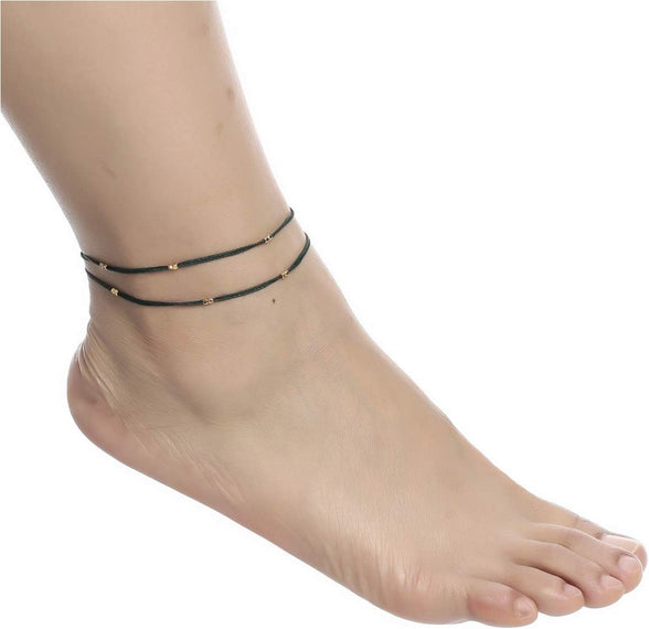 Alwan Silk Thread Anklet (Double Rounded) or Bracelet (Triple Rounded) for Women - EE3239FPN