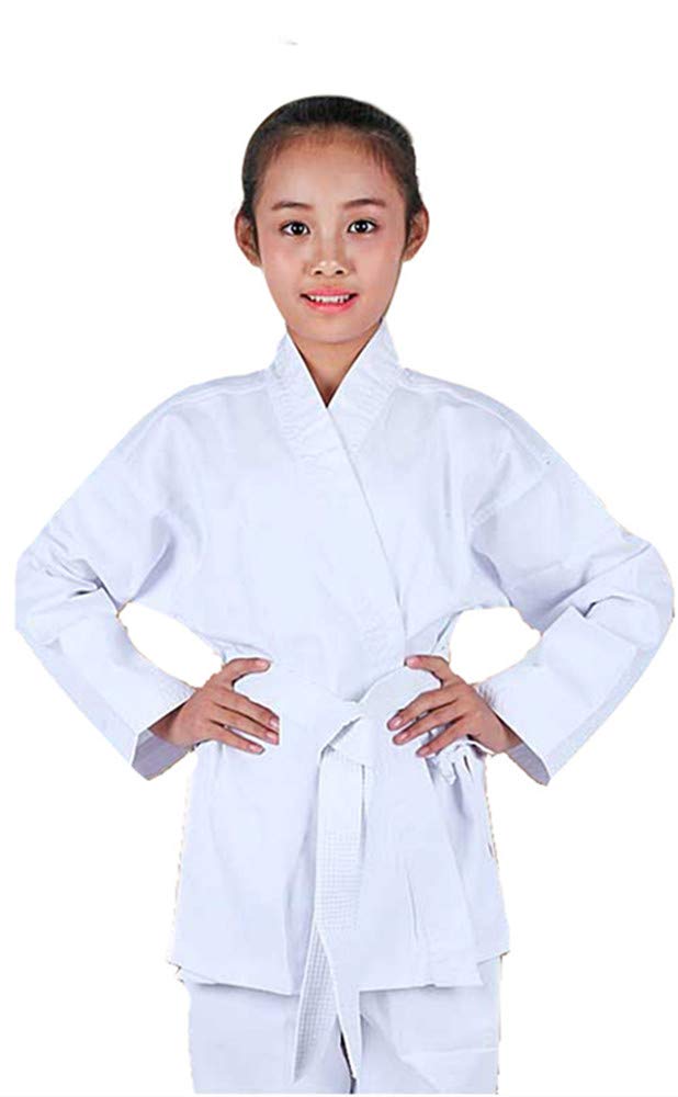 NAMAZU Karate Uniform for Kids and Adult, Lightweight Karate Gi Student Uniform with Belt for Martial Arts Training - White