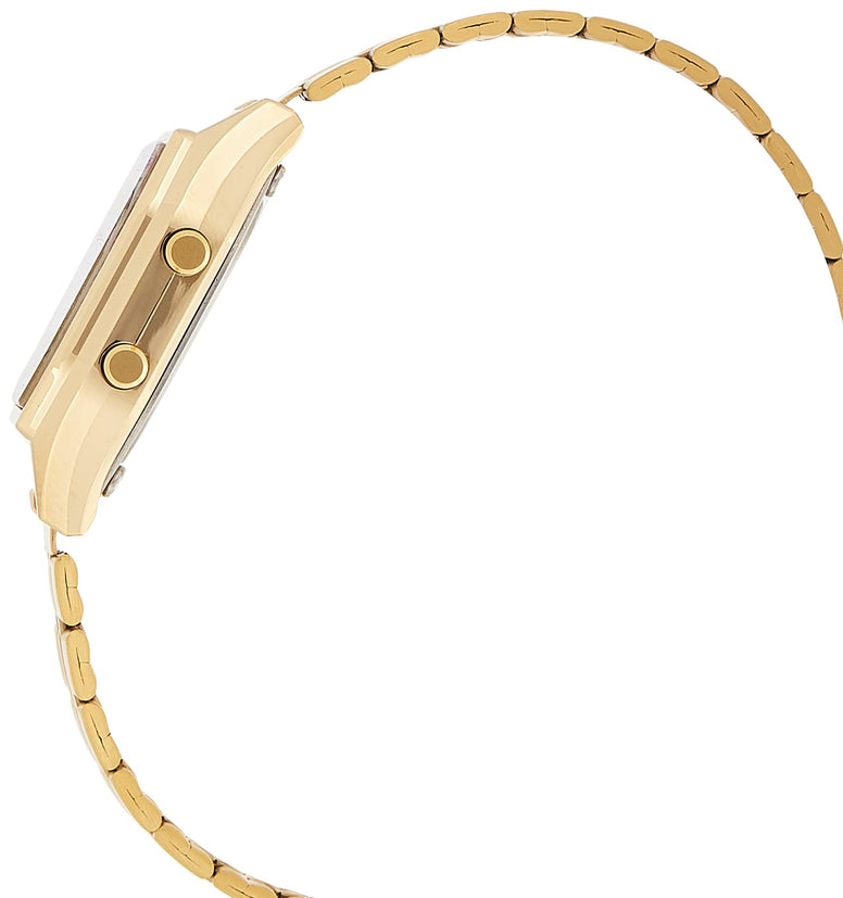 Casio Women's Dial Stainless Steel Band Watch, For Unisex (Gold)