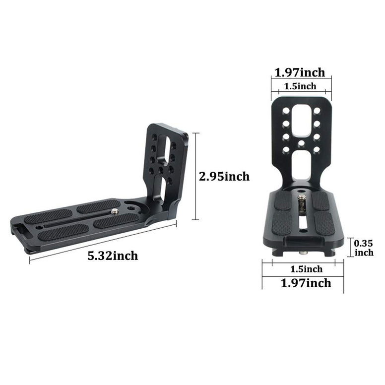 L Shape Camera Bracket Video Vertical Shooting Quick Release Plate L Stand with 1/4 Inch Screw for DJI Ronin Zhiyun Stabilizer DSLR Camera