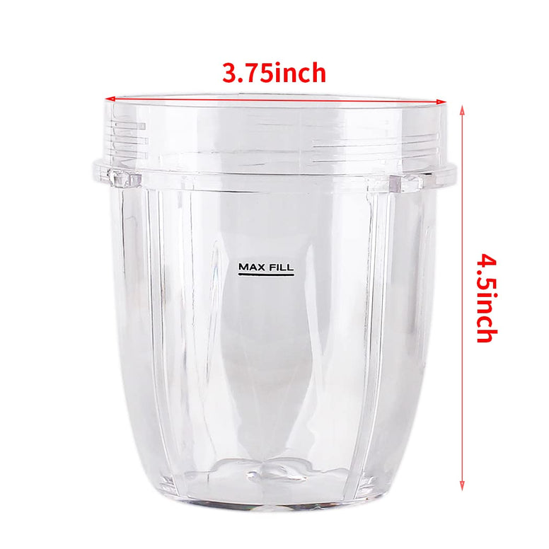 Veterger 2 Pack Replacement Parts Cup with Lid,Compatible with Ninja Blender Auto iQ BL480 BL482 BL642 NN102 BL682 BL450 BL2013 (2 12oz)