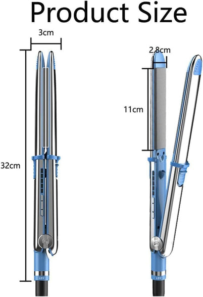 GStorm Hair Straightener and Curler 2 in 1 with Fast Heating,Pro Nano Titanium Hair Straightener Silver Stainless Steel Flat Iron