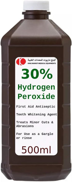 30% Hydrogen Peroxide Solution 500ml Used as Dental Scaling & Teeth Whitening Treating Acne Scars Mild Disinfectant for Cuts & Skin Ulcers