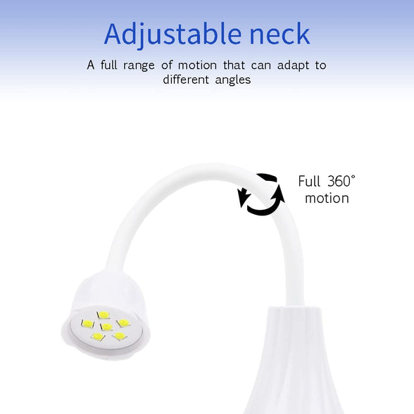 Mia Secret - LED/UV Table Lamp for Curing Gel Tips for Nails - for Nail Technician Flexible Neck 6 Light Design