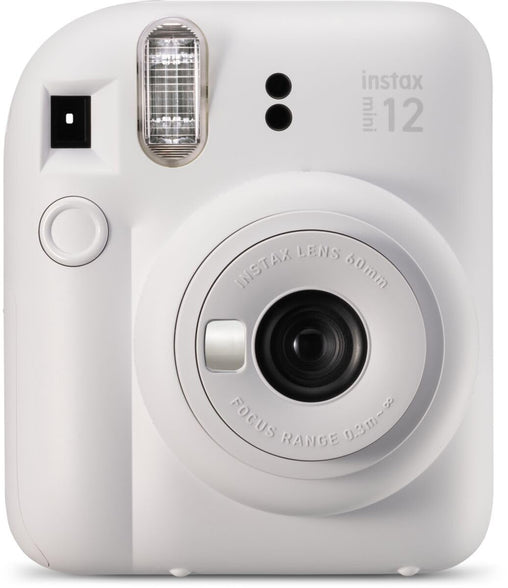 instax mini 12 instant film camera, auto exposure with Built-in selfie lens, Clay White